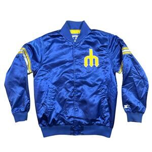 STARTER Blue and Yellow Men's Seattle Mariners Jacket